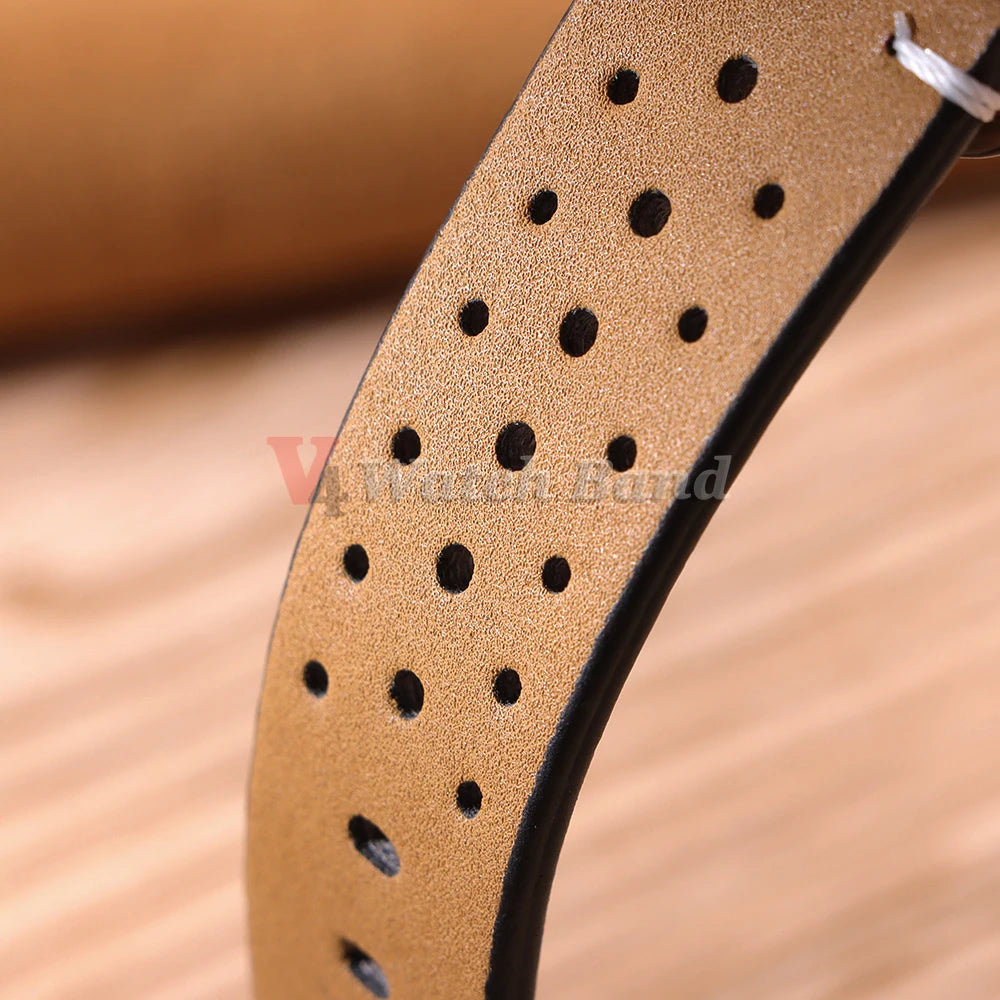 Breathable Retro Band Wristband for Samsung Galaxy Watch 6 5 4 Soft Genuine Cowhide Leather Strap for Seiko 20mm 22mm Bracelet