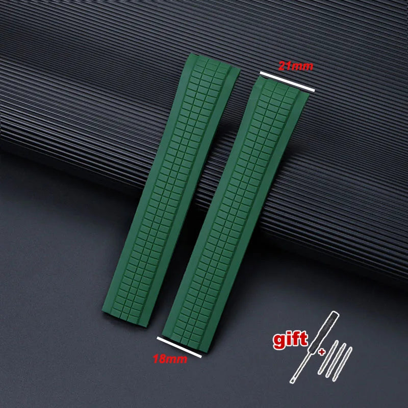 21mm Watch Strap for Patek Philippe Aquanaut Series 5164/5167 Waterproof Anti-Dust Rubber Watchband Silicone Bracelet