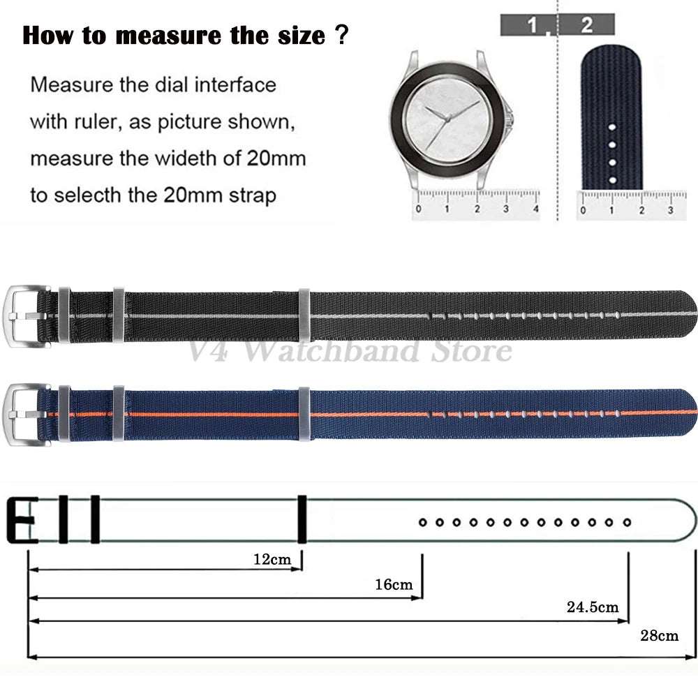 High Density Nylon Watch Band for Omega Bracelet for Huami Amazfit GTS for Seiko for Tudor Military Strap for Samsung Galaxy