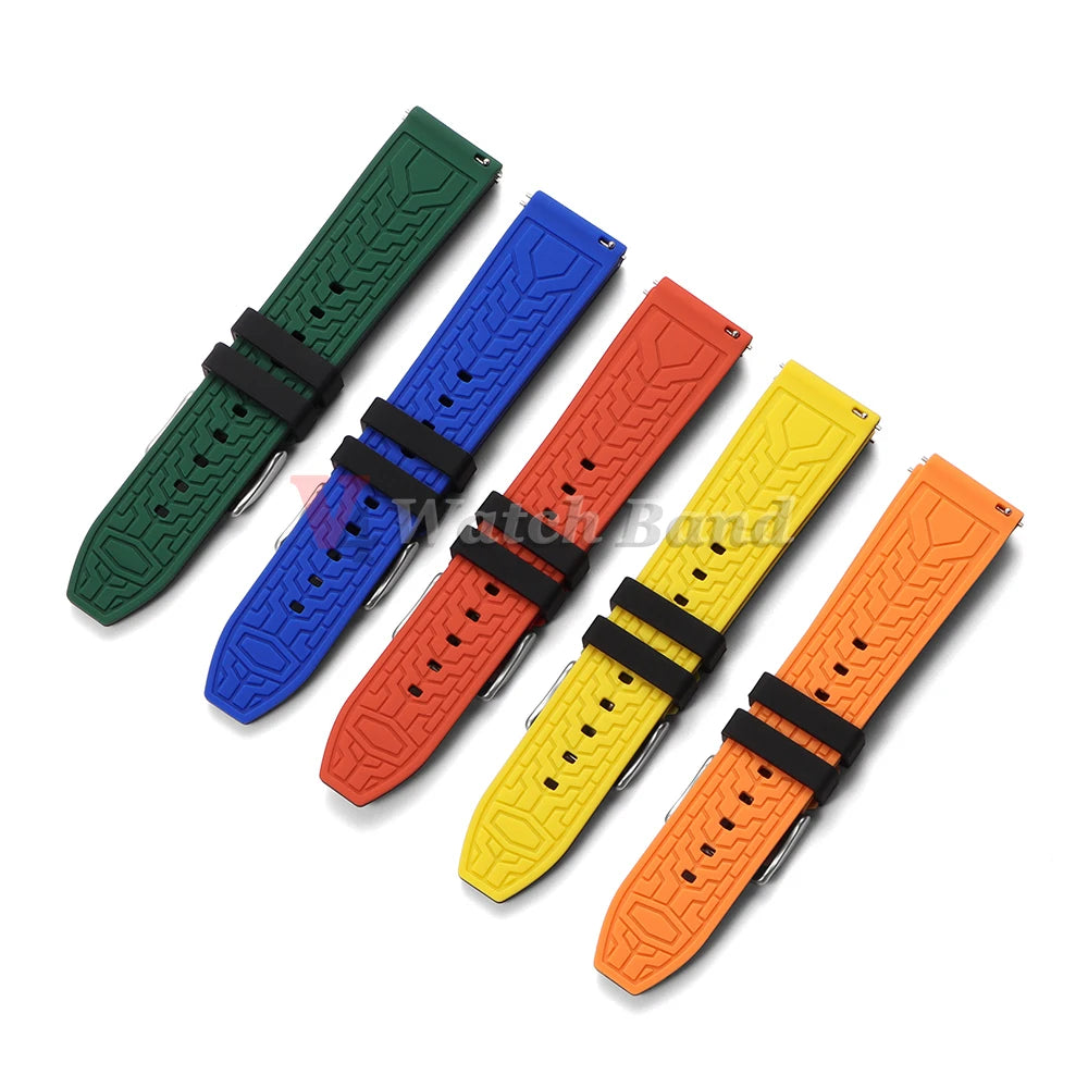 Silicone Watch Band 20mm 22mm 24mm Soft Quick Release Rubber Watch Straps for Samsung Galaxy for Garmin for Huawei Watch
