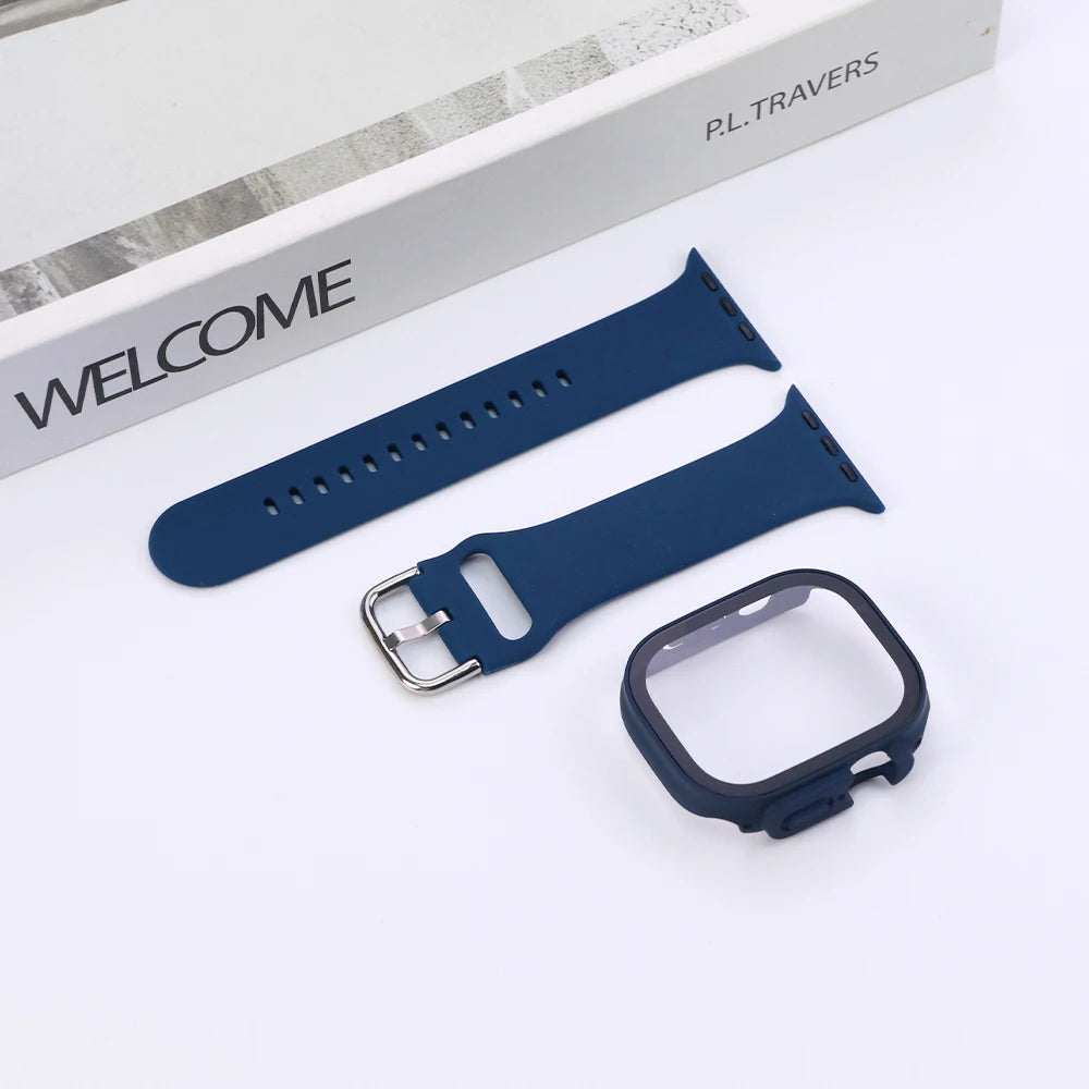 PC Cover Band For Apple Watch Series 10 42 46mm Ultra 49mm Strap Protector Case Smartwatch Accessory For Iwatch 9 8 41 44 45mm