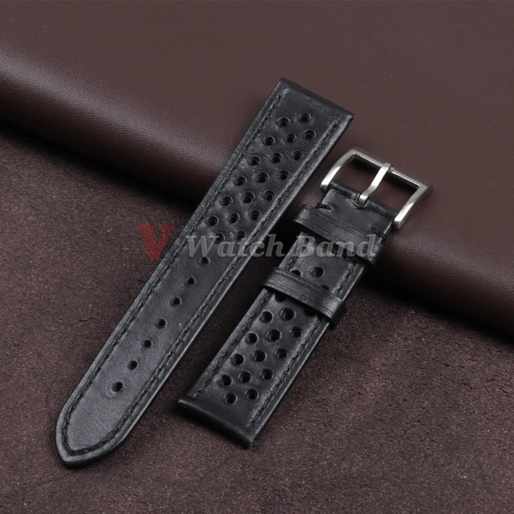 Cowhide Breathable Watch Band for Tag Heuer for Citizen for Seiko 22mm 20mm 18mm Genuine Leather Strap for Omega Men's Watchband
