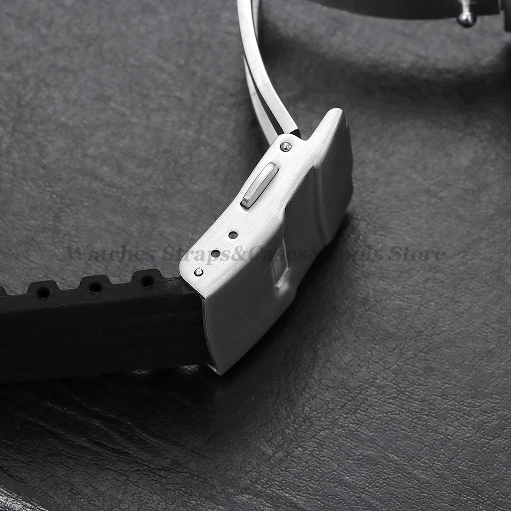 Stainless Steel Watchband Buckle for Seiko Watch Clasp 18mm/20mm/22mm/24mm Soild Button for Citizen Diver Clasp WatchAccessories