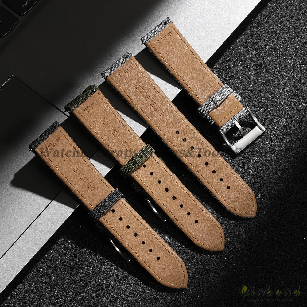 High Quality Sailcloth Watch Strap 18mm 20mm 22mm for Seiko Waterproof Fabric Watchband Quick Release Wristband WatchAccessories