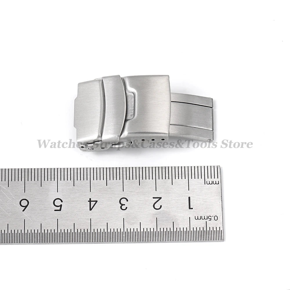 Stainless Steel Watchband Buckle for Seiko Watch Clasp 18mm/20mm/22mm/24mm Soild Button for Citizen Diver Clasp WatchAccessories