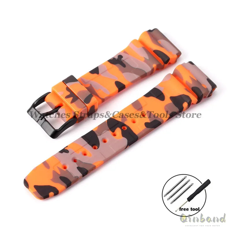 Soft Silicone Watch Band 22mm for Seiko for Rolex Waterproof Camouflage Rubber Watch Strap Bracelet Sport Watch Replacement Belt