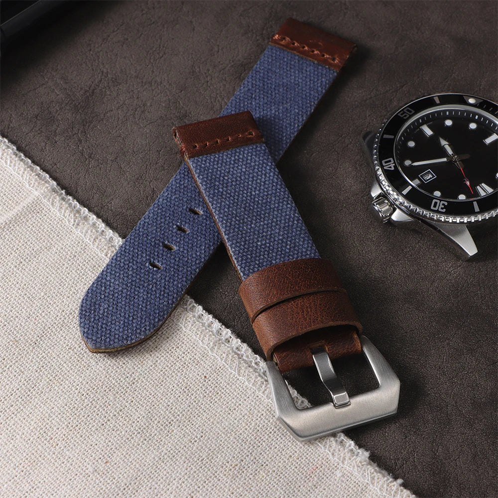 20mm 22mm 24mm High Quality Durable Nylon Watch Strap Men Watchband Blue Armygreen Retro Watch Band Release Universal Bracelet
