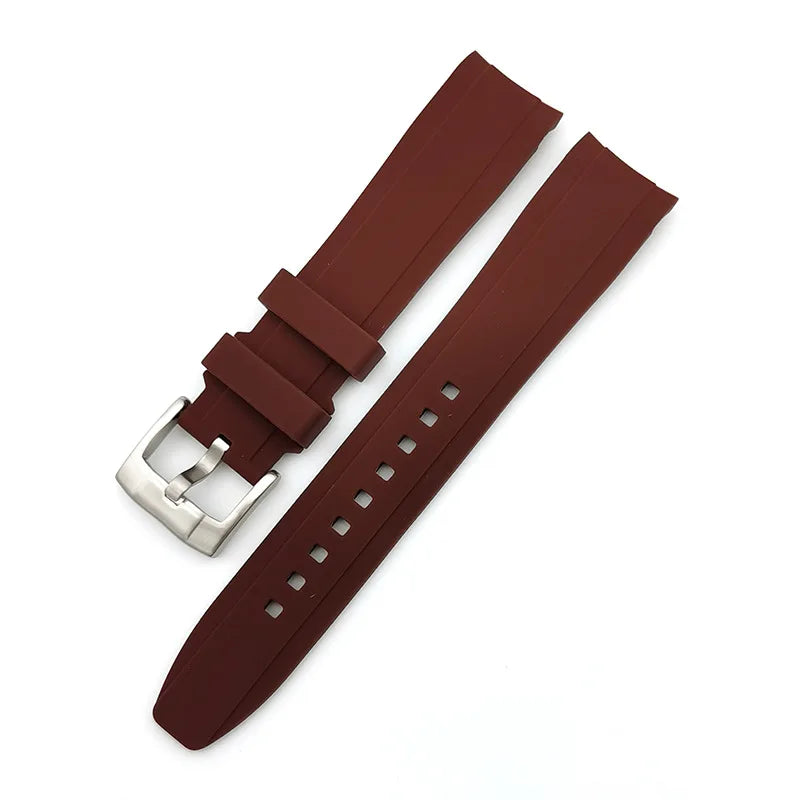 Curved End Watch Band for MoonSwatch Silicone Straps for Citizen 20mm 22mm Arc Rubber Sport Bracelet for Rolex Curved Straps