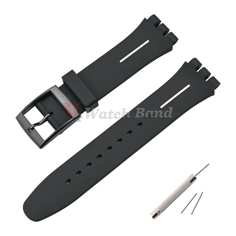 16mm 17mm 19mm 20mm Soft Silicone Watch Band for Swatch Rubber Strap Sports Replacement Wrist Bracelet Men Women Accessories