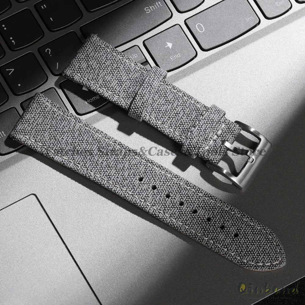High Quality Sailcloth Watch Strap 18mm 20mm 22mm for Seiko Waterproof Fabric Watchband Quick Release Wristband WatchAccessories