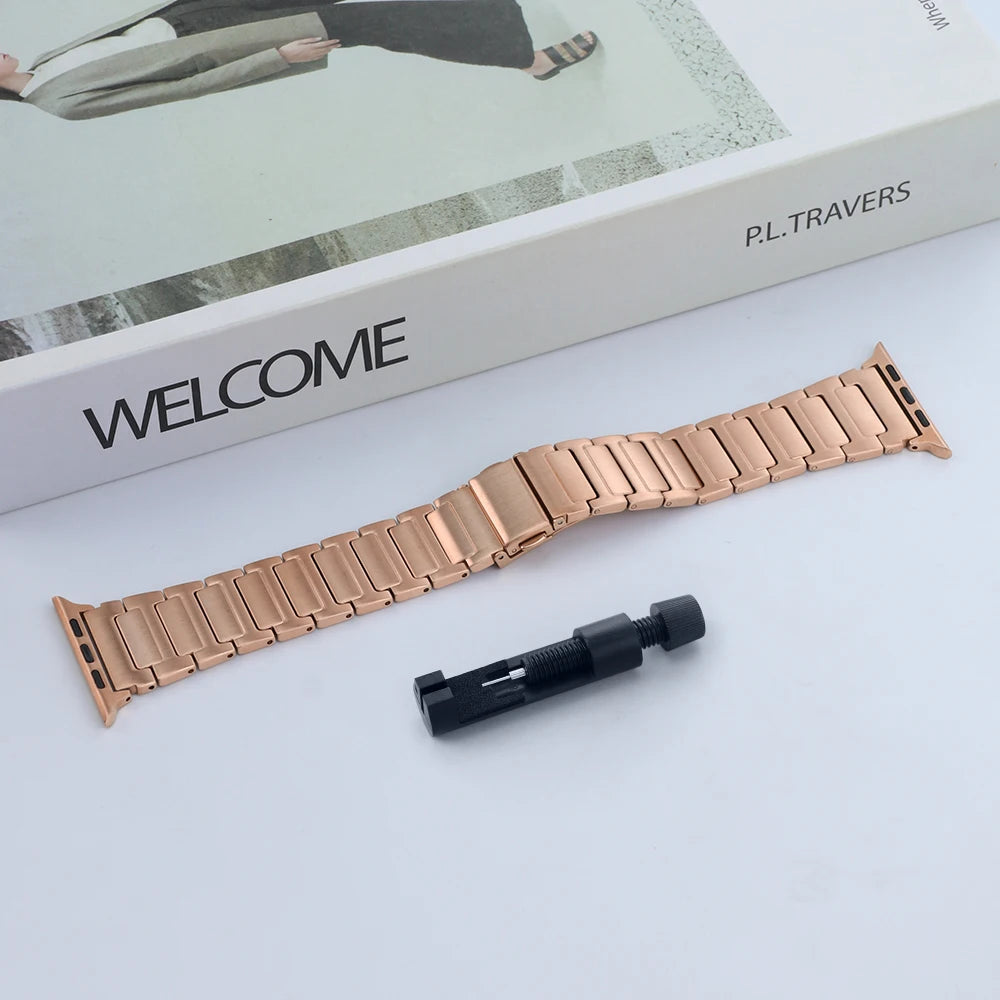 Metal Strap For Apple Watch 10 46mm Ultra 1 2 49mm Band Stainless Steel Correa For Iwatch 9 8 44mm 45mm Se 3 2 1 42mm Bracelet