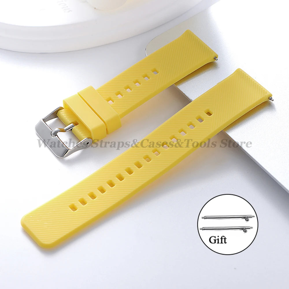 Soft Silicone Watchband Strap 18mm 19mm 20mm 21mm 22mm for Omega for Seiko Quick Release for Smartwatch Men's Universal Bracelet