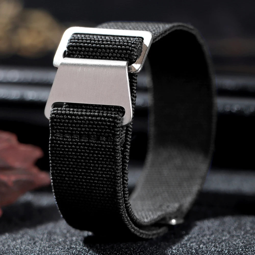 18/20/22mm Nylon Watchband for Seiko Army Military Woven Elastic Strap for French Troops Parachute Bag Universal Men Sport Band