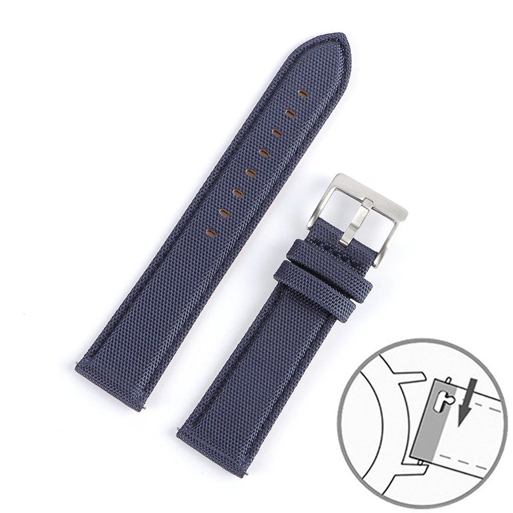 Nylon Leather Watch Strap for Huawei for Seiko Belt Quick Release Watchband for Samsung Galaxy Watch 3/4/5pro 45mm 40mm 44mm