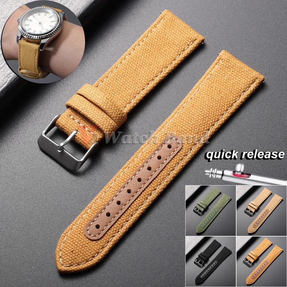 20mm 22mm Nylon Watch Band for Seiko Army Military Canvas Woven Nylon Strap Women Men Sport Watch Bands Quick Release Wristband