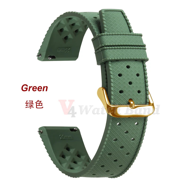 Premium Grade Tropical Rubber Watchband Strap 18mm 20mm 22mm  for Seiko SRP7J1 Watch Bands for Omega for Rolex Diving Waterproof