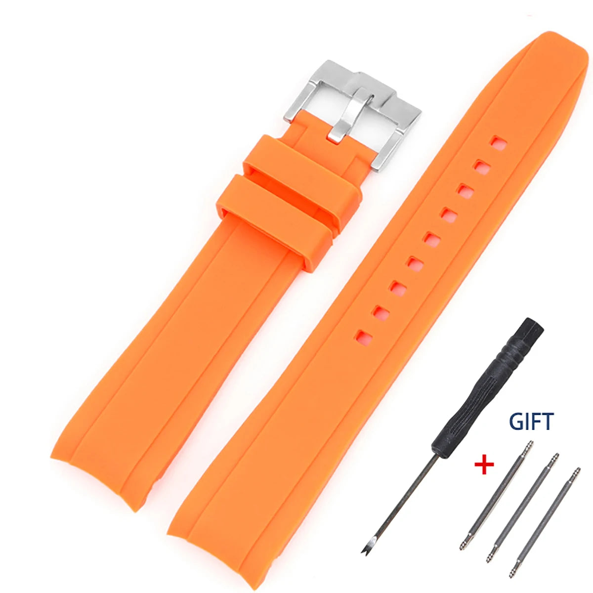 For Seiko ForCitizen Curved End Silicone Strap for Rolex Arc Rubber Watch Band for Swatch for Omega Joint Model Bracelet 20/22mm