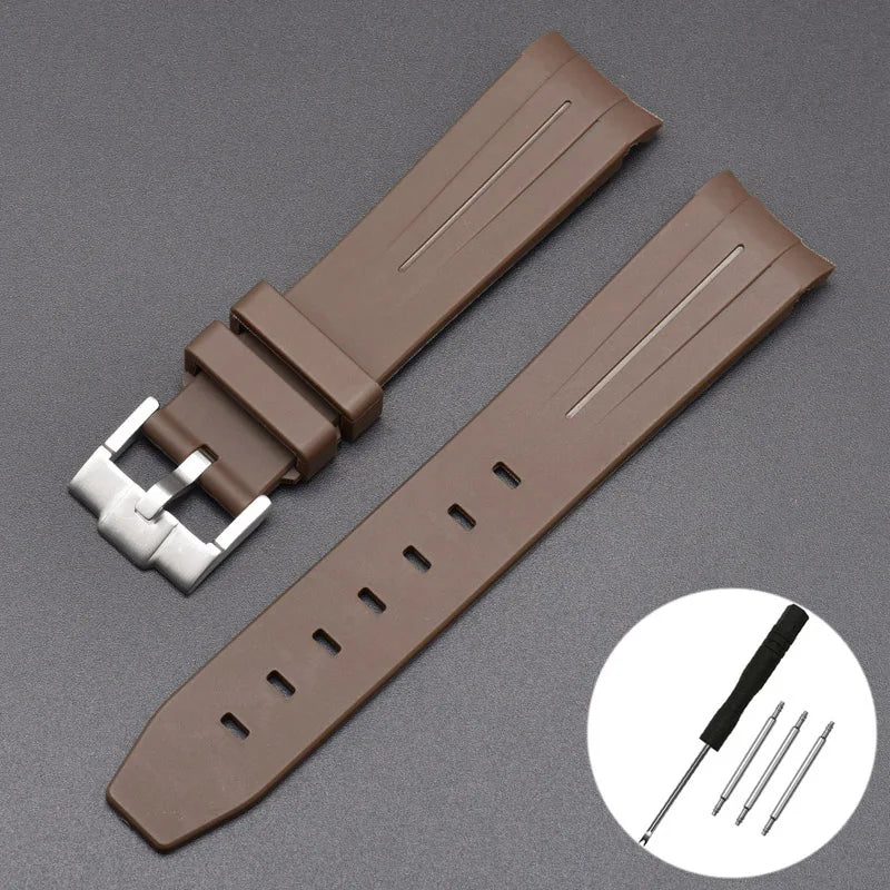 New 20mm for Moonswatch Rubber Watch Strap Curved End For Omega Joint Constellation Watchband Men Waterproof Sports Watch Band