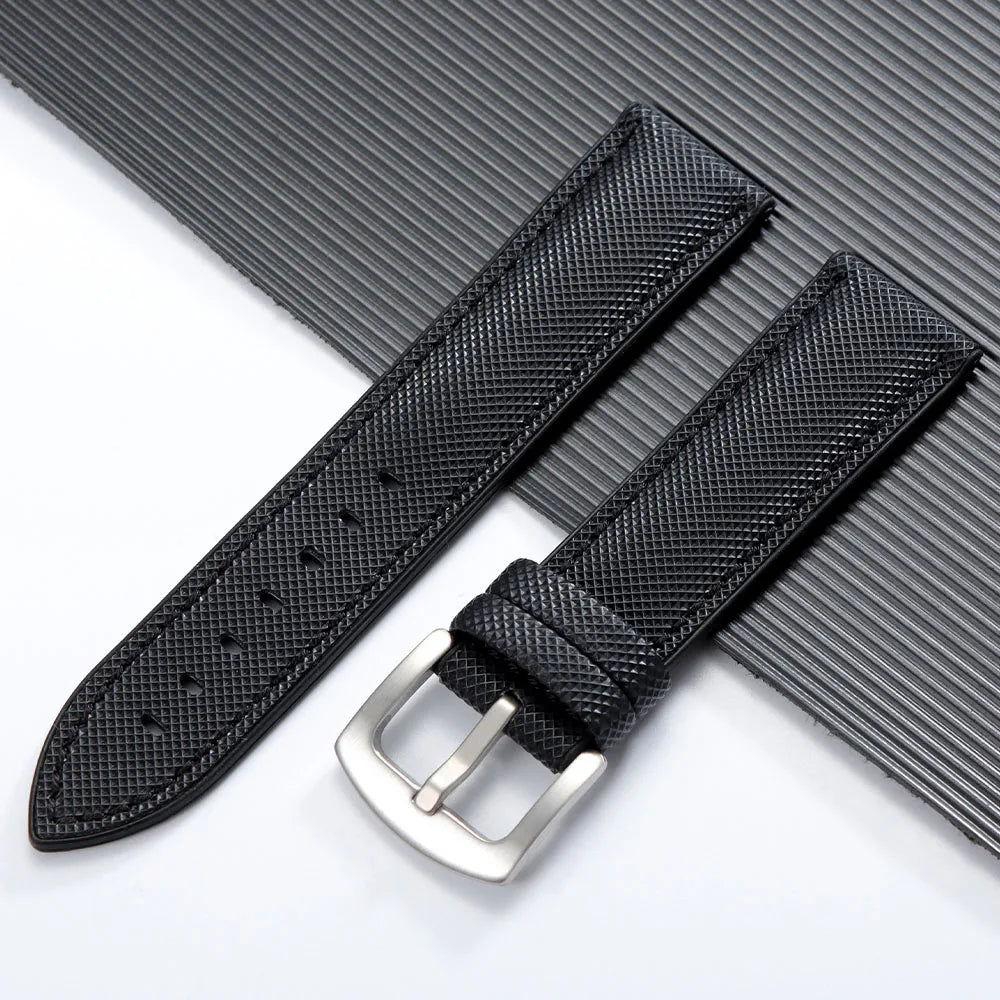 Carbon Fiber Nylon Plaid Silicone Strap 20mm 22mm 24mm for IWC for Casio for Seiko for Omega Rubber Watchband Universal Bracelet