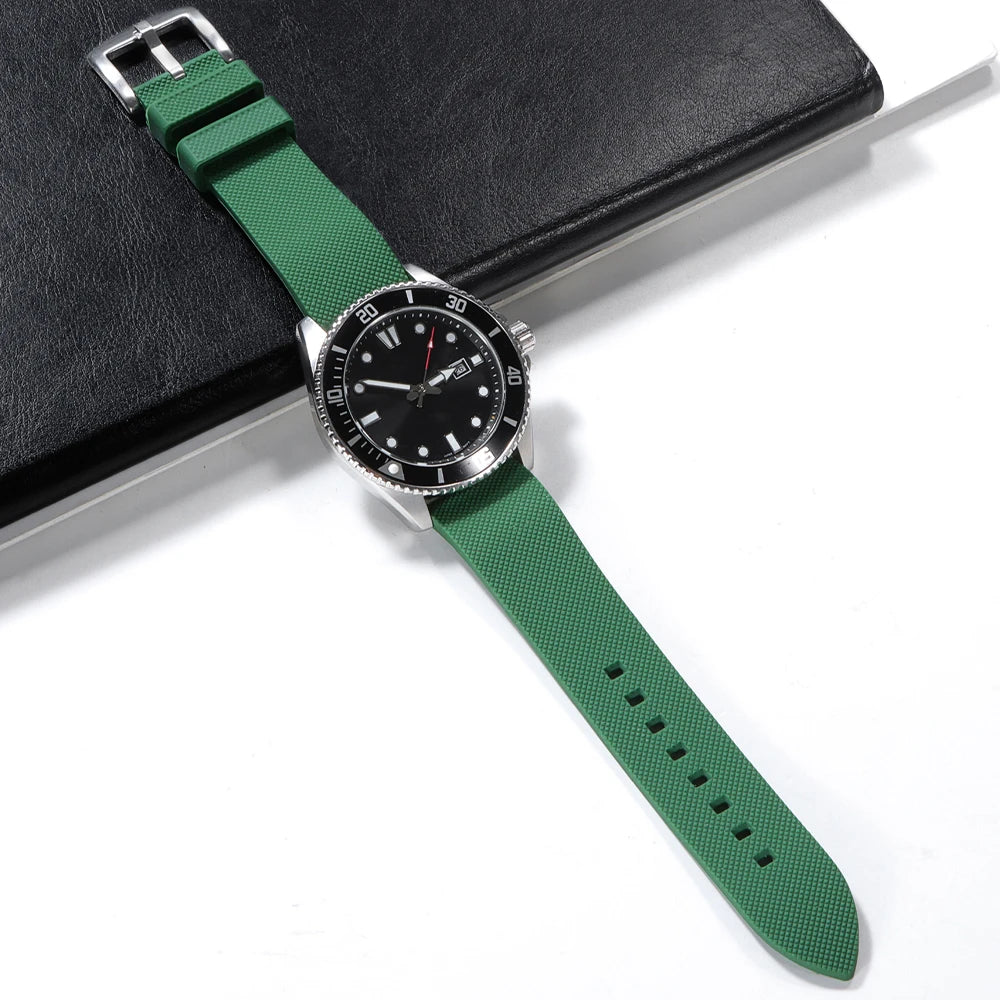 Classic Tropical  FKM Rubber Watch Strap for Seiko 20mm 22mm Watchband for Oris Wristbelt for Fossil Replaement Bracelet Belt