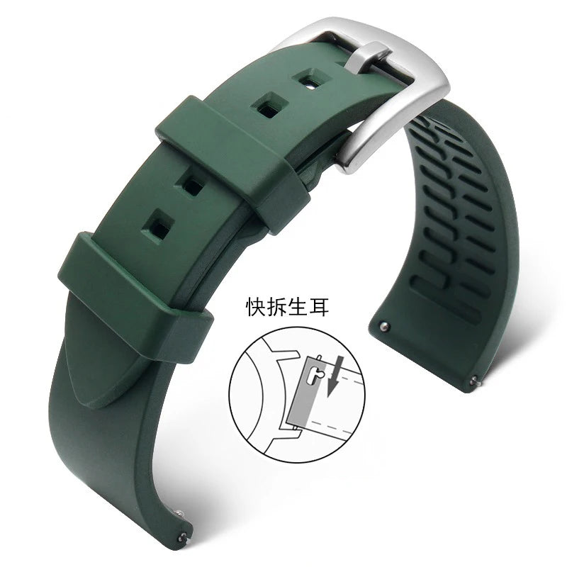 Silicone Watchband for Rolex Water Ghost 18mm 19mm 20mm 21mm 22mm 24mm Watrproof Strap Watch Accessories Rubber Bracelet