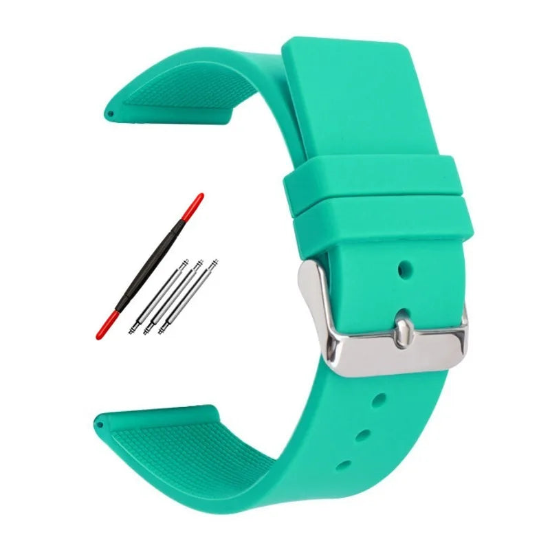 12 14mm 16mm 18mm 20mm 22mm 24mm Silicone Watch Strap Men Women Replace Bracelet Soft Rubber for Seiko for Huawei Watch Gt2/3/4