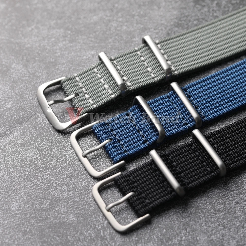 19mm 18mm 20mm 22mm New Ribbed Nylon Watchband Nylon Strap for Seiko Watches Accessories for Omega Military Watch Band Bracelets