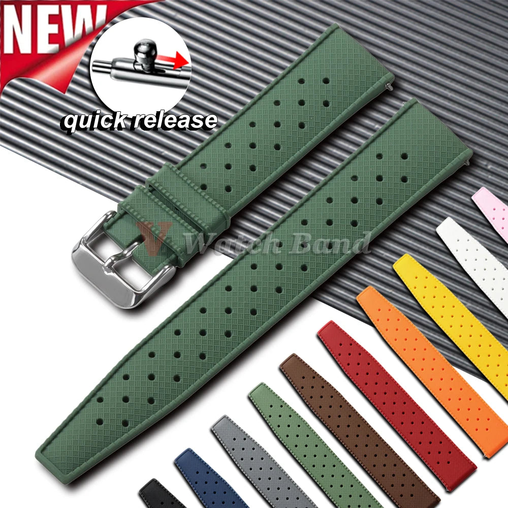 Premium Grade Tropical Rubber Watchband Strap 18mm 20mm 22mm  for Seiko SRP7J1 Watch Bands for Omega for Rolex Diving Waterproof