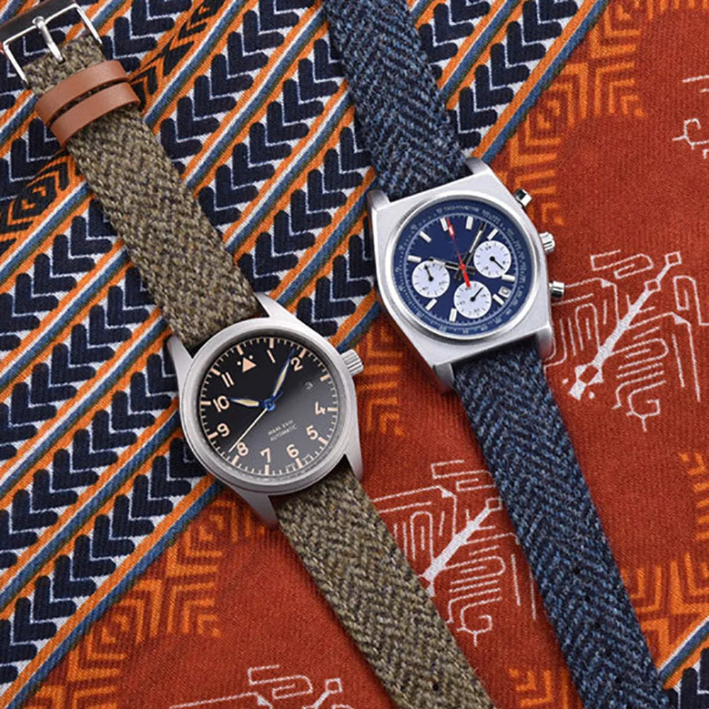 Vintage Genuine Leather Watch Band for SEIKO Replacement Bracelet Men Women Quick Release Wrist Band Weave Strap 18mm 20mm 22mm