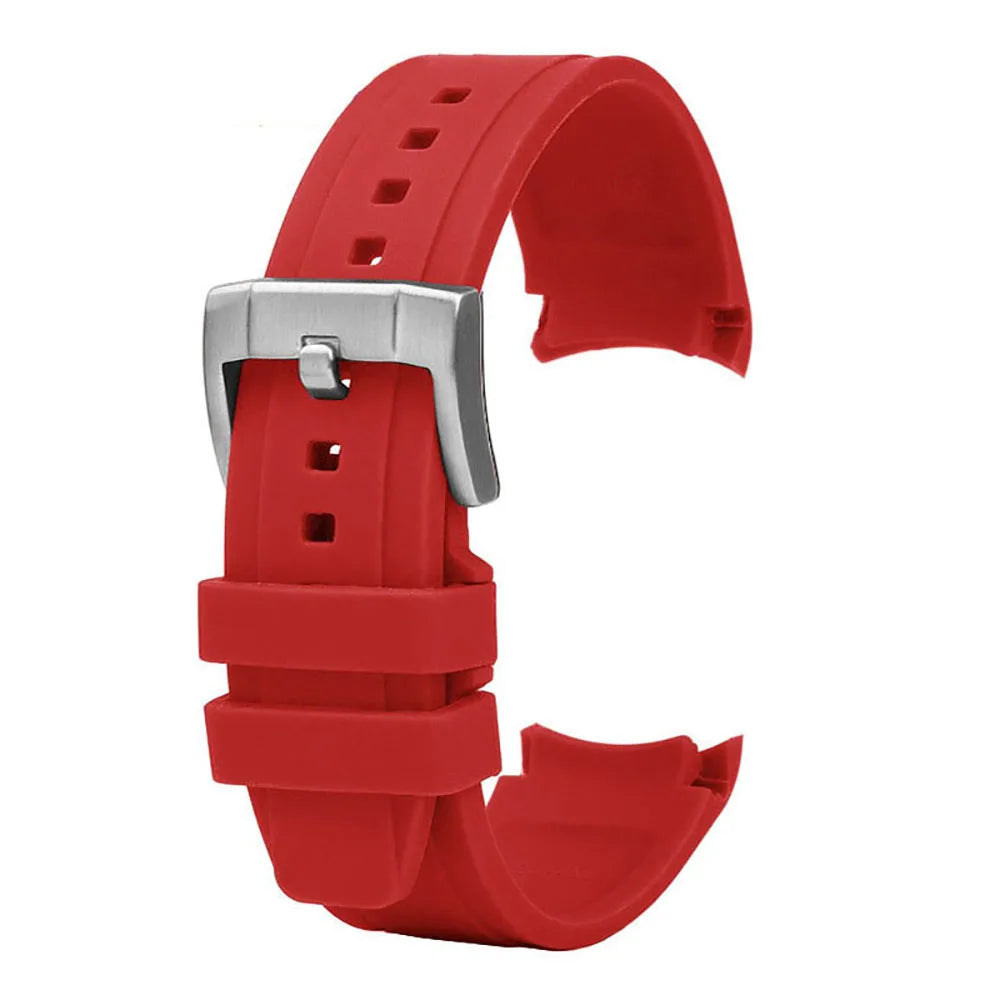 20mm Curved Rubber Watch Strap for Omega for Swatch for Moonswatch Soft Waterproof Sport Wrist Bracelet Women Men Accessories