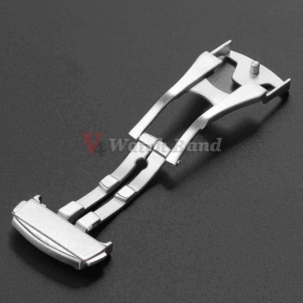 Watch Buckle for Omega 16mm 18mm 20mm Stainless Steel Deployment Clasp for Nylon Rubber Watch Band Folding Butterfly Button