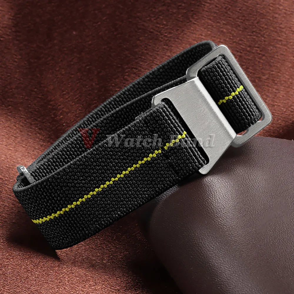 18mm 20mm 22mm Nylon Watchbands 60s French Troops Parachute Bag Elastic Bracelet Man's Universal  Military Seatbelt Reloj Strap