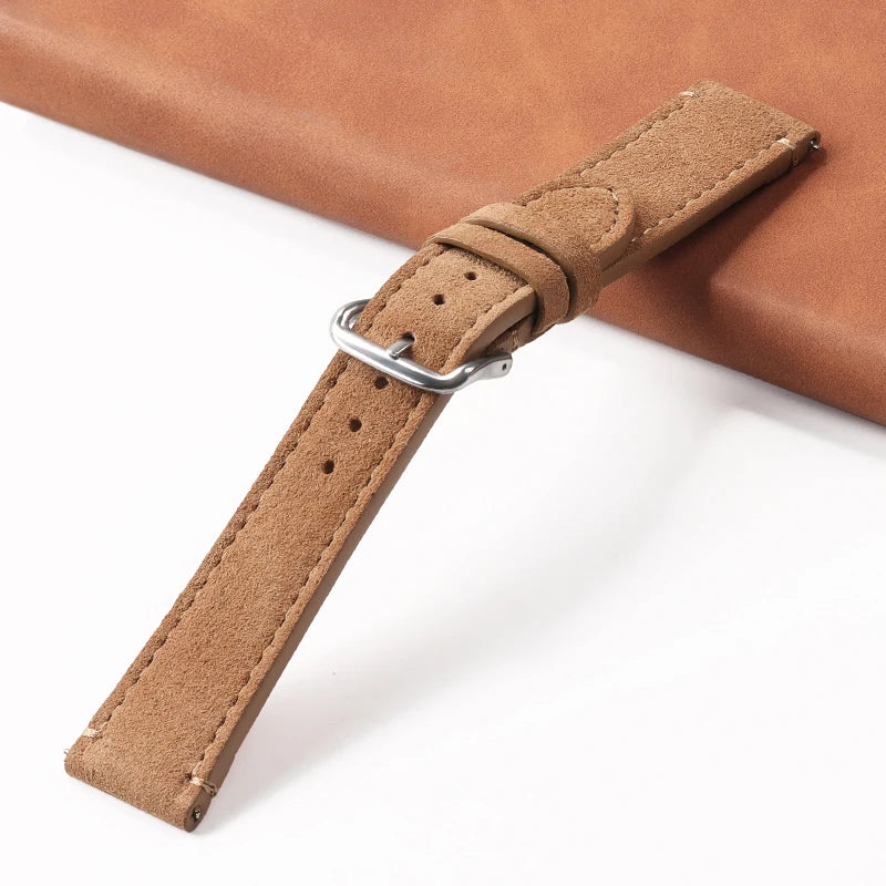 Soft Suede Retro Genuine Leather Strap for Seiko for Rolex Sport Watchband 20mm 22mm for Huawei Watch Amazfit GT2/GT3 Bracelet