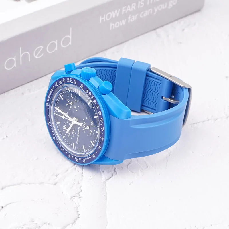 New 20mm for Moonswatch Rubber Watch Strap Curved End For Omega Joint Constellation Watchband Men Waterproof Sports Watch Band