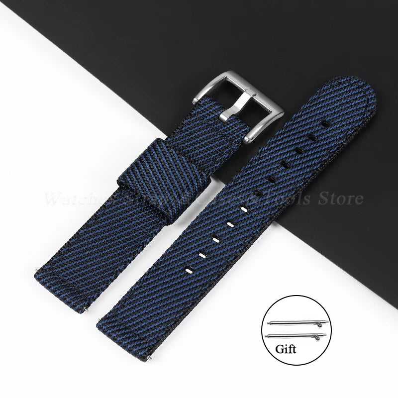 20mm 22mm Nylon Watch Strap Thicken Watchband Fabric for Military Wristband for Tudor for Seiko Canvas Replacement Watch Straps