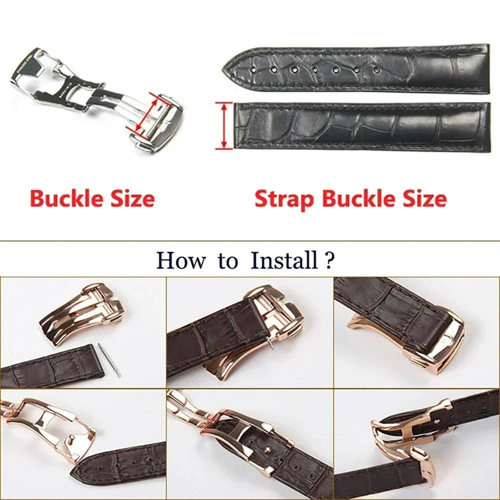 20mm Metal Watchband Buckle for OMEGA 18mm 16mm Steel Clasp for Leather Rubber Watchband Butterfly Button Folding Buckles