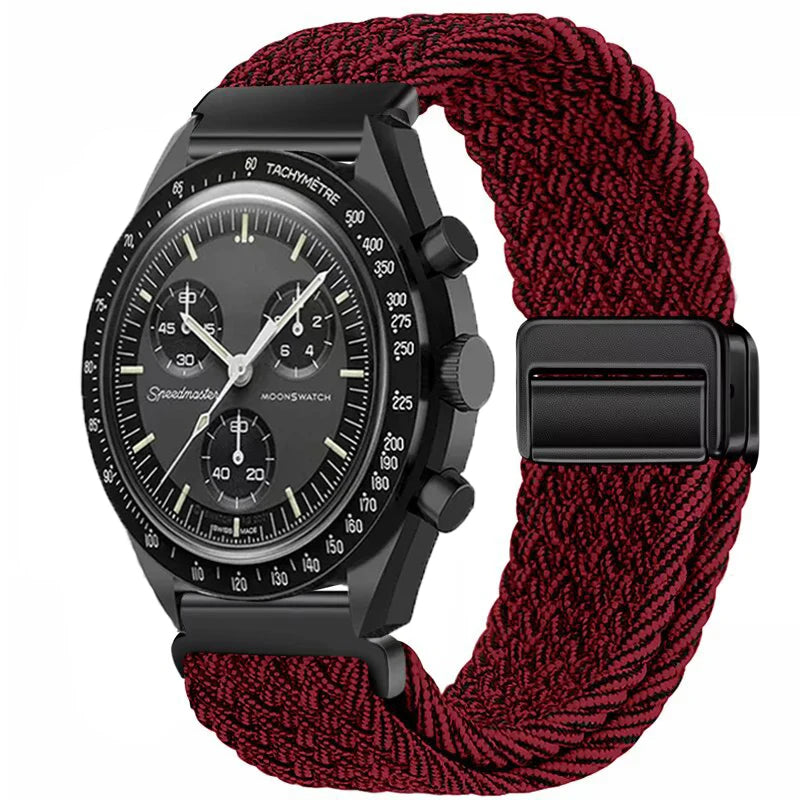 Nylon Loop Strap For Omega X Joint MoonSwatch Magnetic Weave Bracelet 20mm For Amazfit Active 2 GTR 42mm Samsung Gear S2 Classic