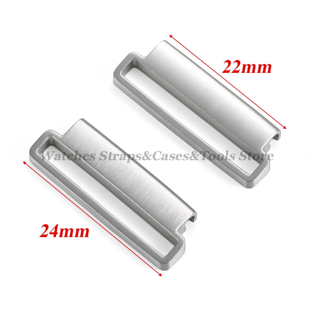 1 Pair Stainless Steel Watch Connector 20mm to 22mm 22mm to 24mm Quick Release Metal Adapter for Nylon Strap Watch Accessories