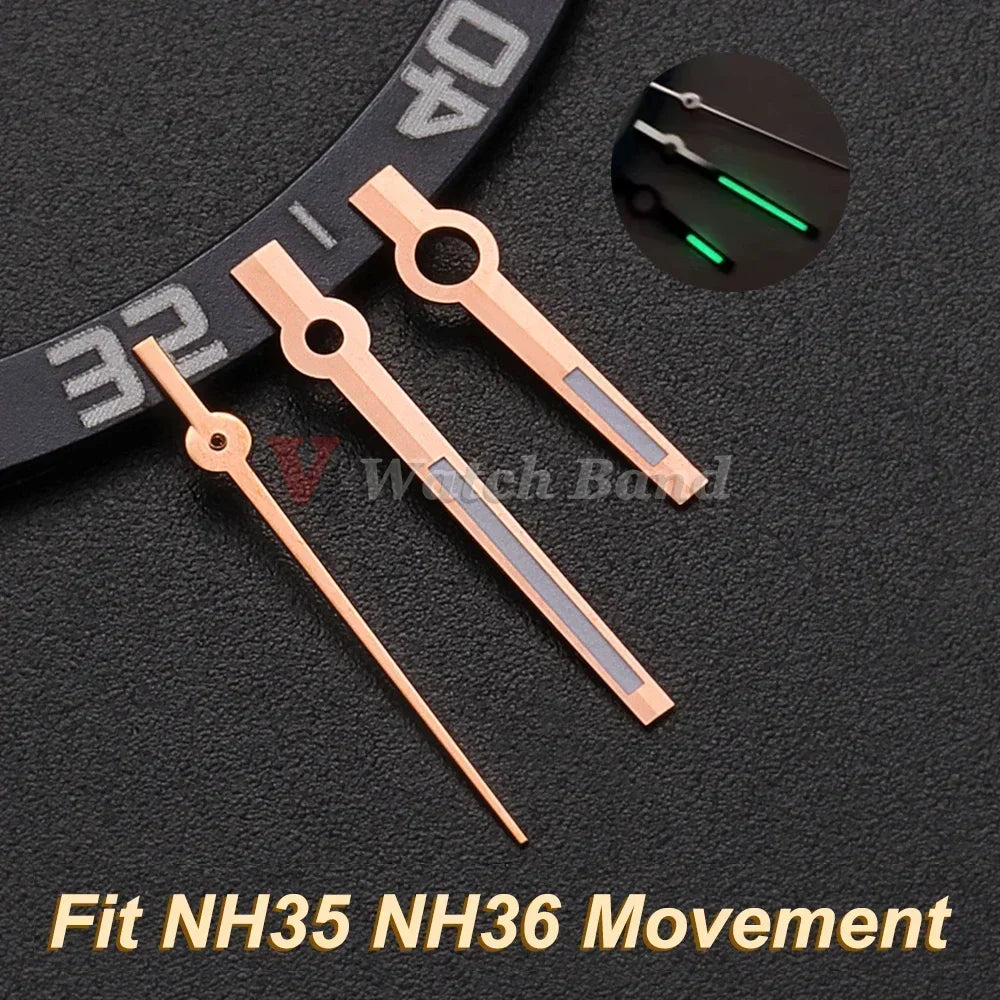 Polished Silver Aiguille NH35 Watch Hands Needles C3 Lumen Pointer Datejust Hands for Seiko NH35/NH36 Replacement Part