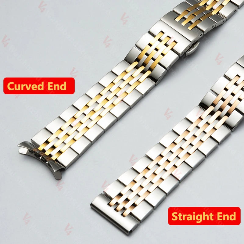 12/14/16/18/19/20/22/24mm Wristband Stainless Steel Strap for Tissot for Citizen for Longines for Seiko Watch Band Accessories