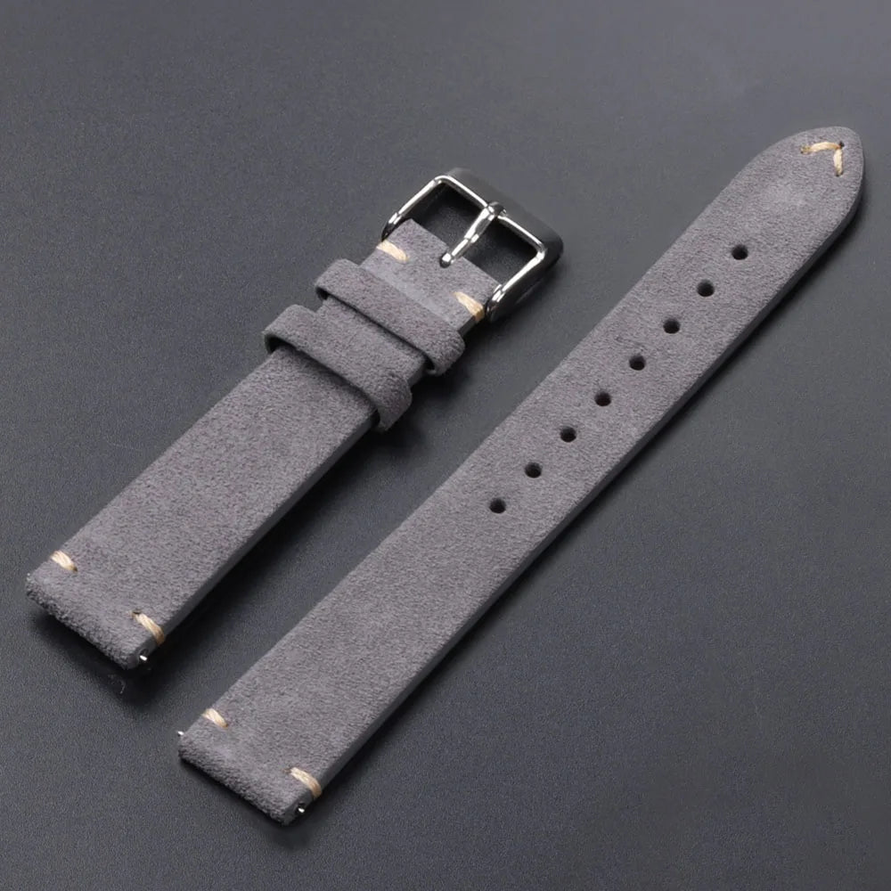 Quick Release Soft Suede Watch Strap for Seiko 18/20/22mm for Huawei Watch Gt3/Gt4 Bracelet 14/16mm Women Men Calfskin Wristband