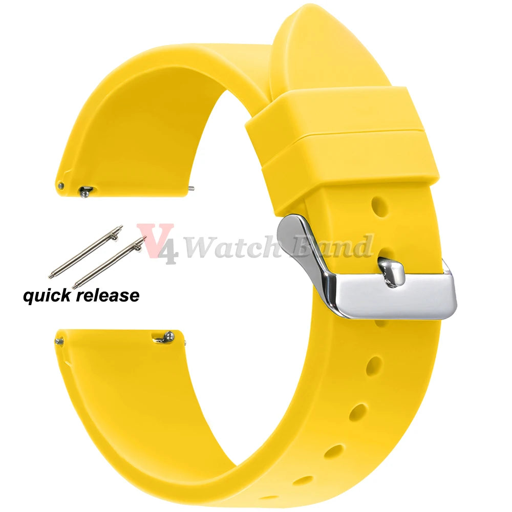 16mm 18mm 20mm 22mm Quick Release Silicone Strap for Samsung Galaxy Watch 3 4 5  for Huawei GT2/GT3 Smart Watch Bracelet