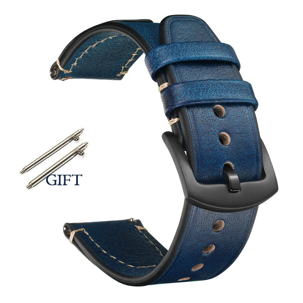 Retro Genuine Leather Watchband for Seiko Snxs79 Watch Straps Men Women for Rolex Oyster 18mm 20mm 22mmWrist Belt Bracelet