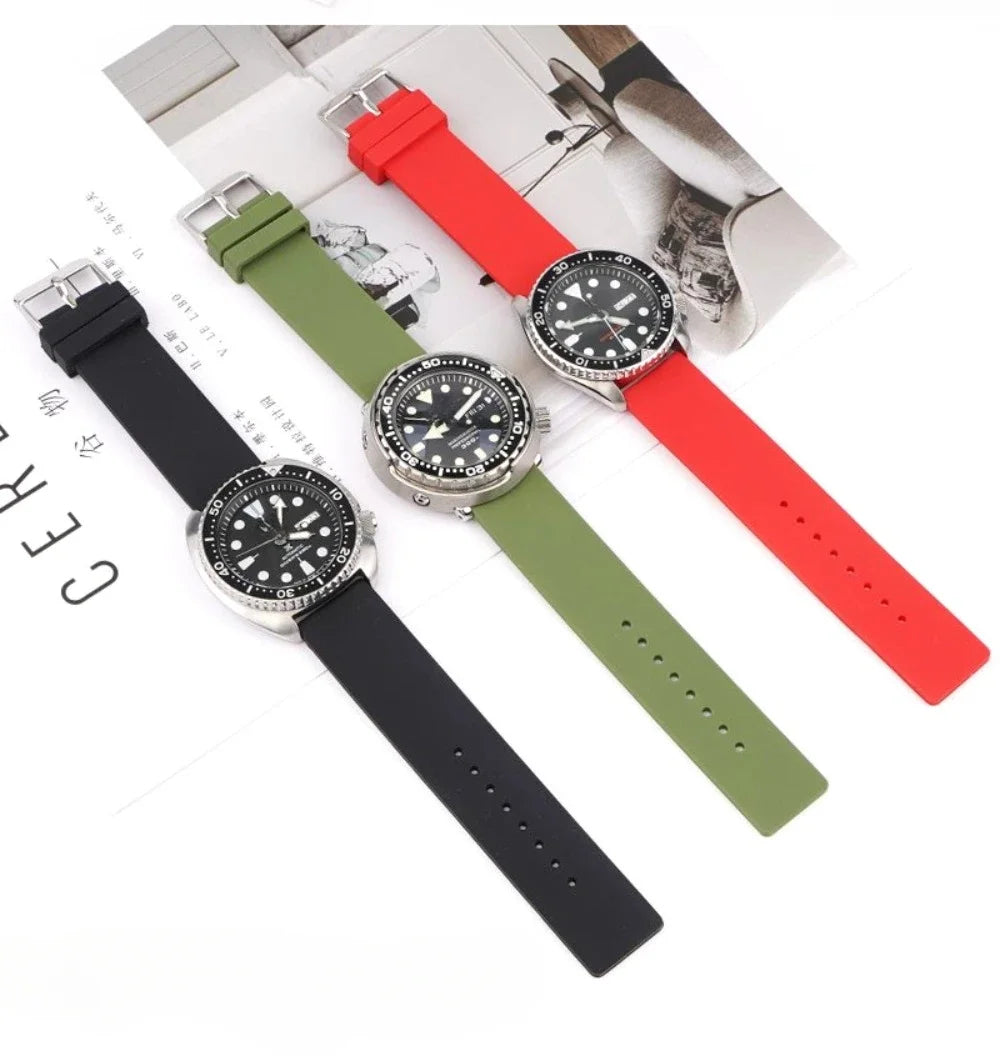 12 14mm 16mm 18mm 20mm 22mm 24mm Silicone Watch Strap Men Women Replace Bracelet Soft Rubber for Seiko for Huawei Watch Gt2/3/4