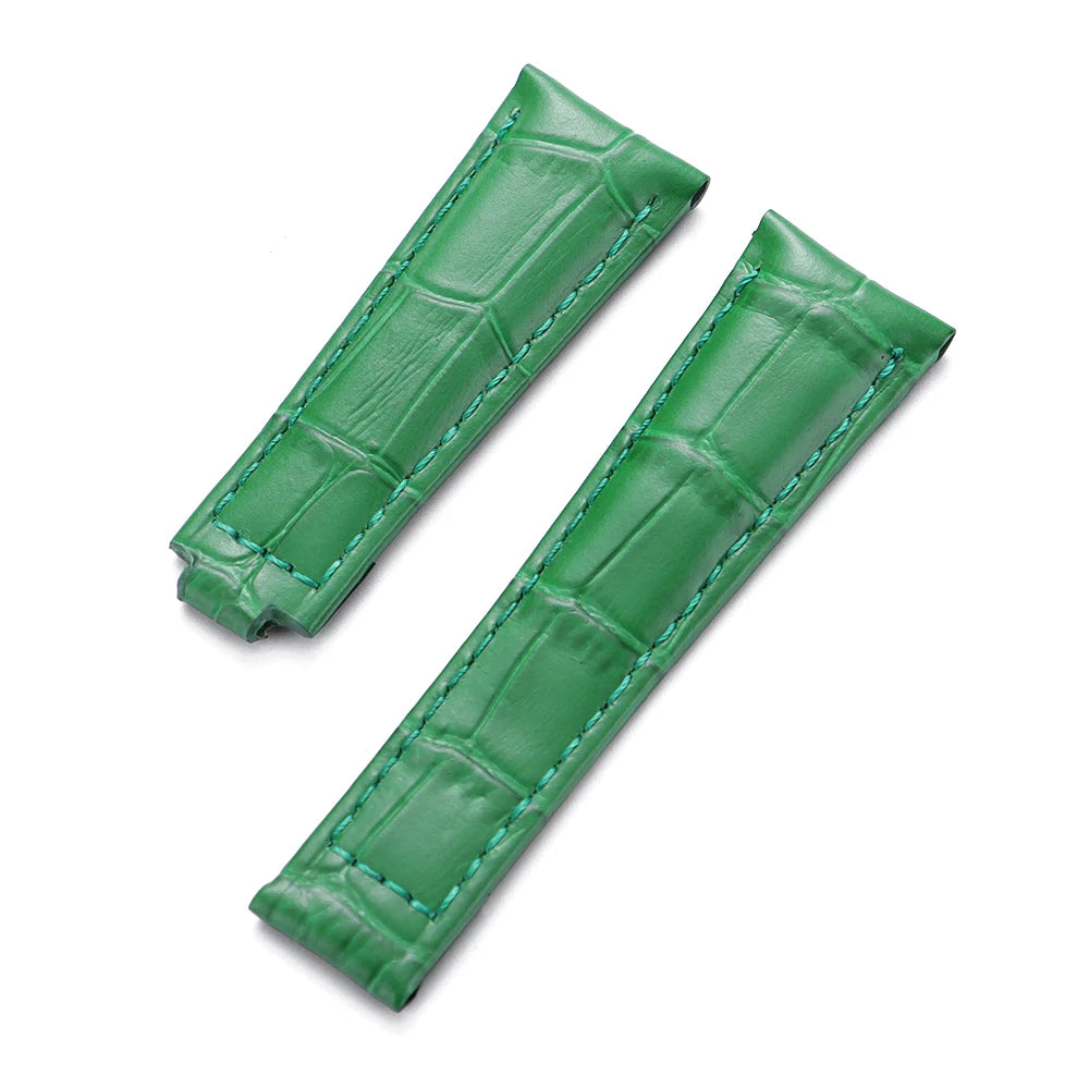 20mm Watch Band for Rolex SUBMARINER Yacht-Master DAYTONA GMT Cowhide Leather Men Strap Waterproof Wrist Belt Watch Accessories