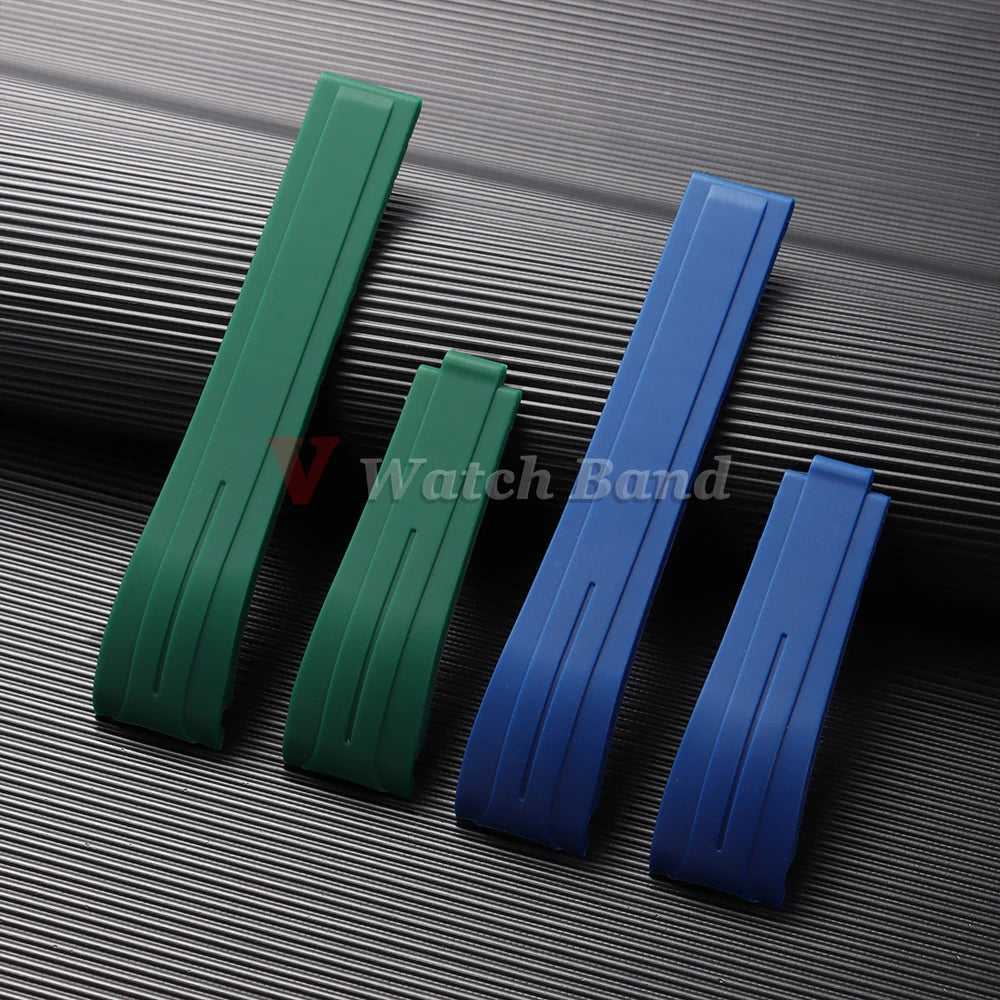 Arc Rubber Watchband 20 21mm 22mm for Rolex Daytona Yacht-Master Ultra Flexible Comfortable Silicone Curved Strap for Rolex 20mm