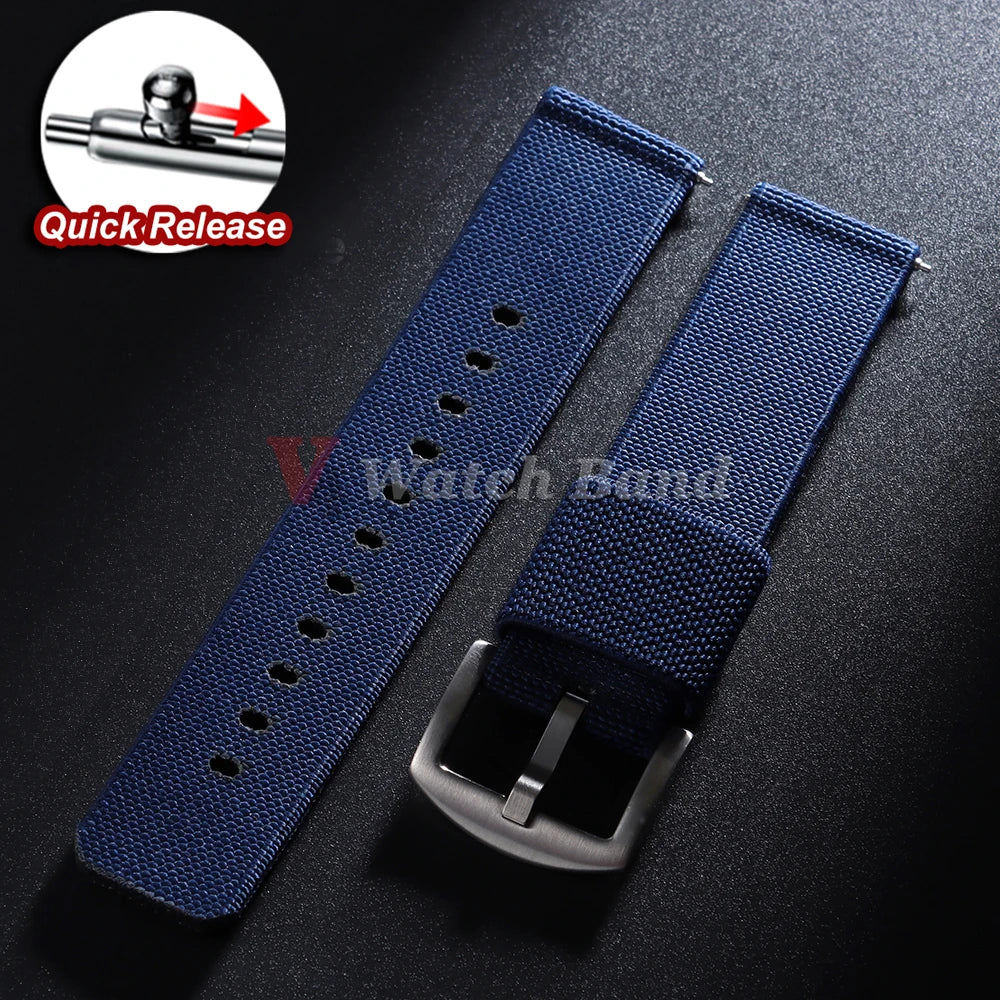 Elastic Strap Nylon Watch Band 20mm 22mm for Omega Army Woven for Seiko Wristband Quick Release Military Men's Sport Watch Band