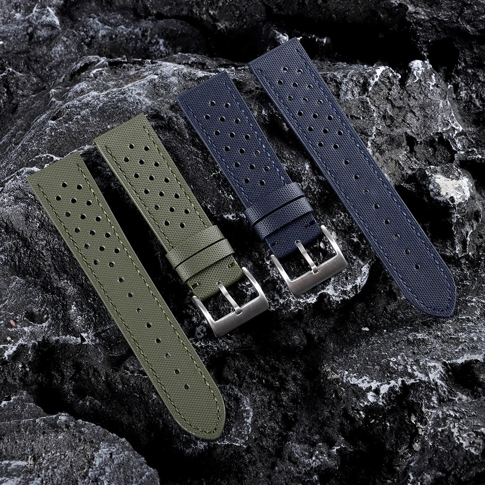 Waterproof Sailcloth Watch Strap for Rolex Two-Sided Nylon Watchband for Omega 18mm 20mm 22mm Quick Release Sport Wristband Belt
