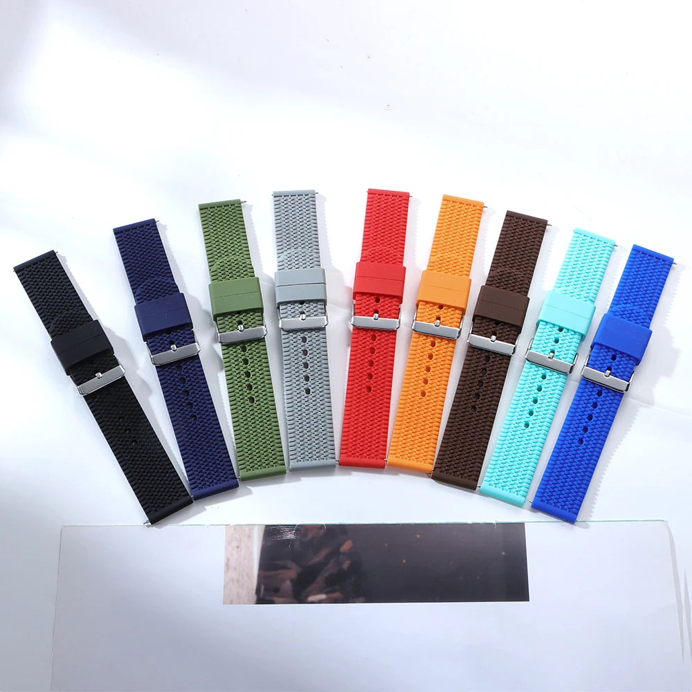 18mm 20mm 22mm 24mm Silicone Watch Band Quick Release Soft Rubber Strap for Seiko Bracelet for Rolex Sport Replacement Wristband