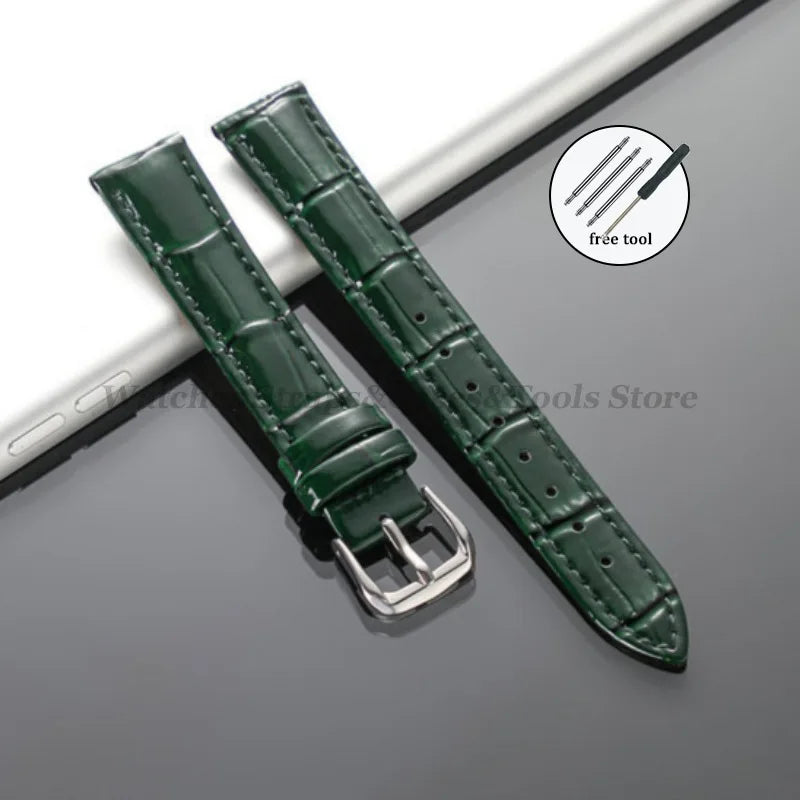 Leather Calfskin Strap Slub Pattern Watch Band 12/14/16/18/19/20/21/22mm for Seiko for Men Women Universal Watchband Accessories